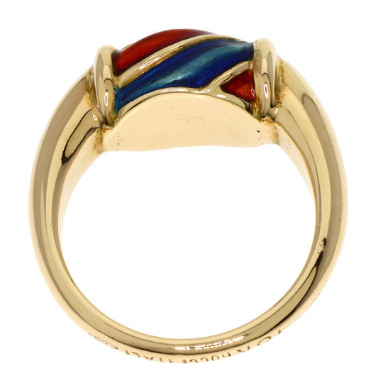 GUCCI Ring 18K Yellow Gold gold enamel Women Used Authentic