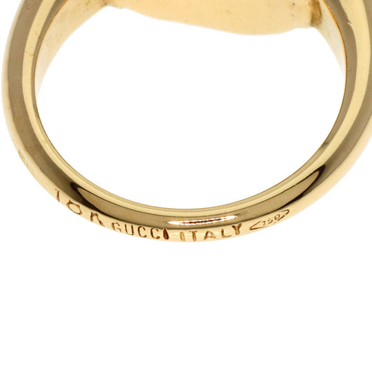 GUCCI Ring 18K Yellow Gold gold enamel Women Used Authentic
