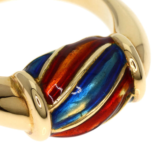GUCCI Ring 18K Yellow Gold gold enamel Women Used Authentic