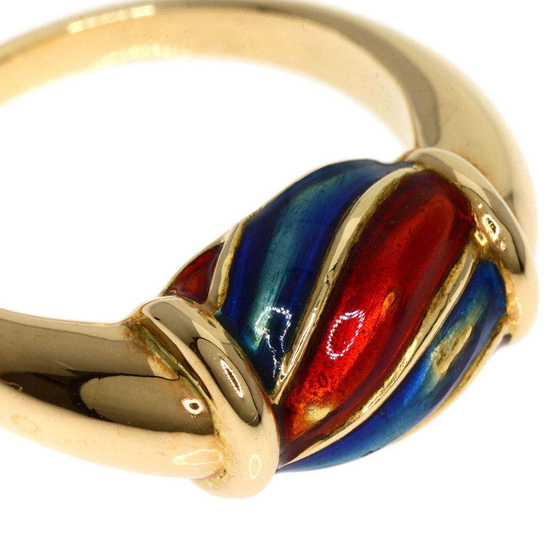 GUCCI Ring 18K Yellow Gold gold enamel Women Used Authentic