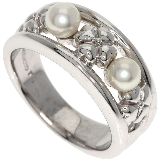 MIKIMOTO Ring K18WG Silver Pearl Women Used Authentic