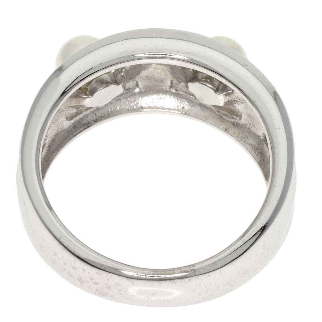 MIKIMOTO Ring K18WG Silver Pearl Women Used Authentic