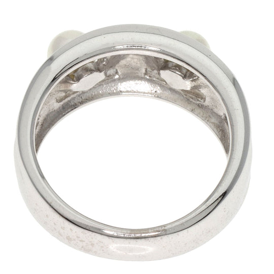 MIKIMOTO Ring K18WG Silver Pearl Women Used Authentic