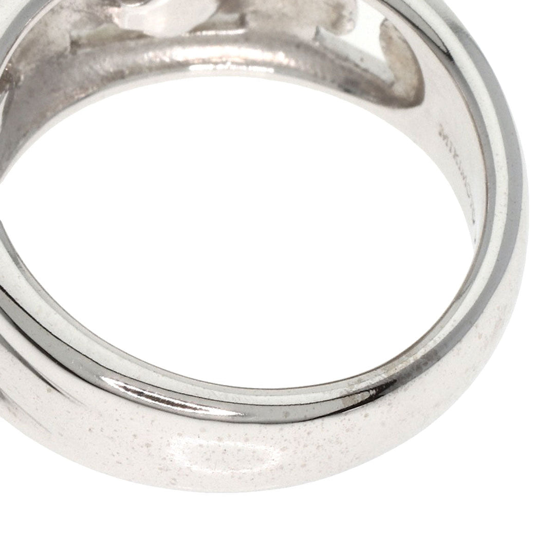 MIKIMOTO Ring K18WG Silver Pearl Women Used Authentic