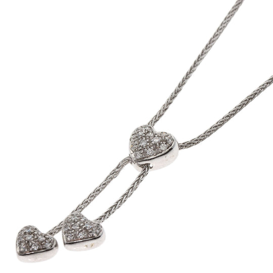 Damiani Necklace K18WG Silver Heart pav diamond Women Used Authentic