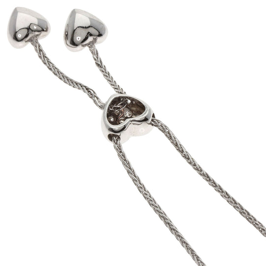 Damiani Necklace K18WG Silver Heart pav diamond Women Used Authentic