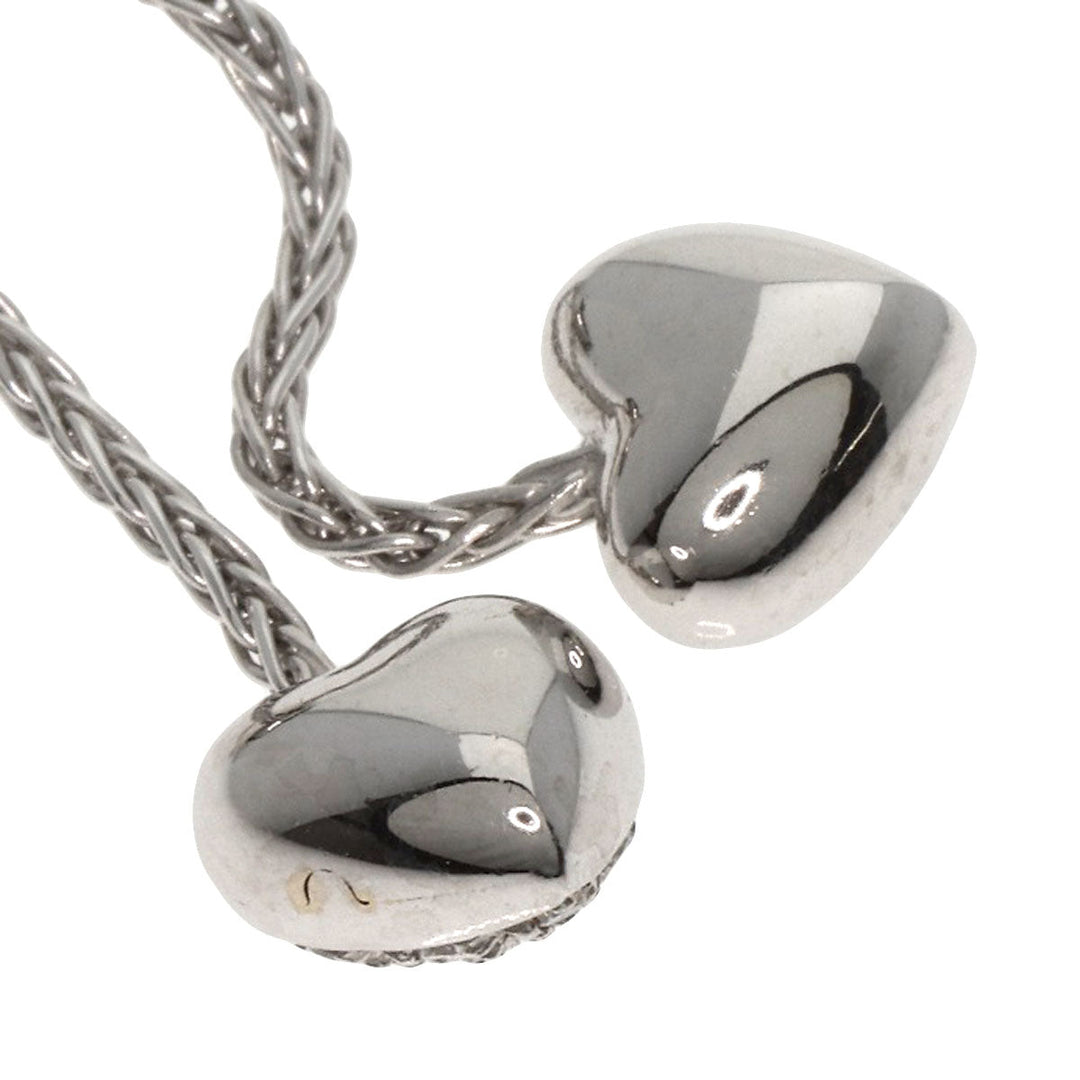 Damiani Necklace K18WG Silver Heart pav diamond Women Used Authentic