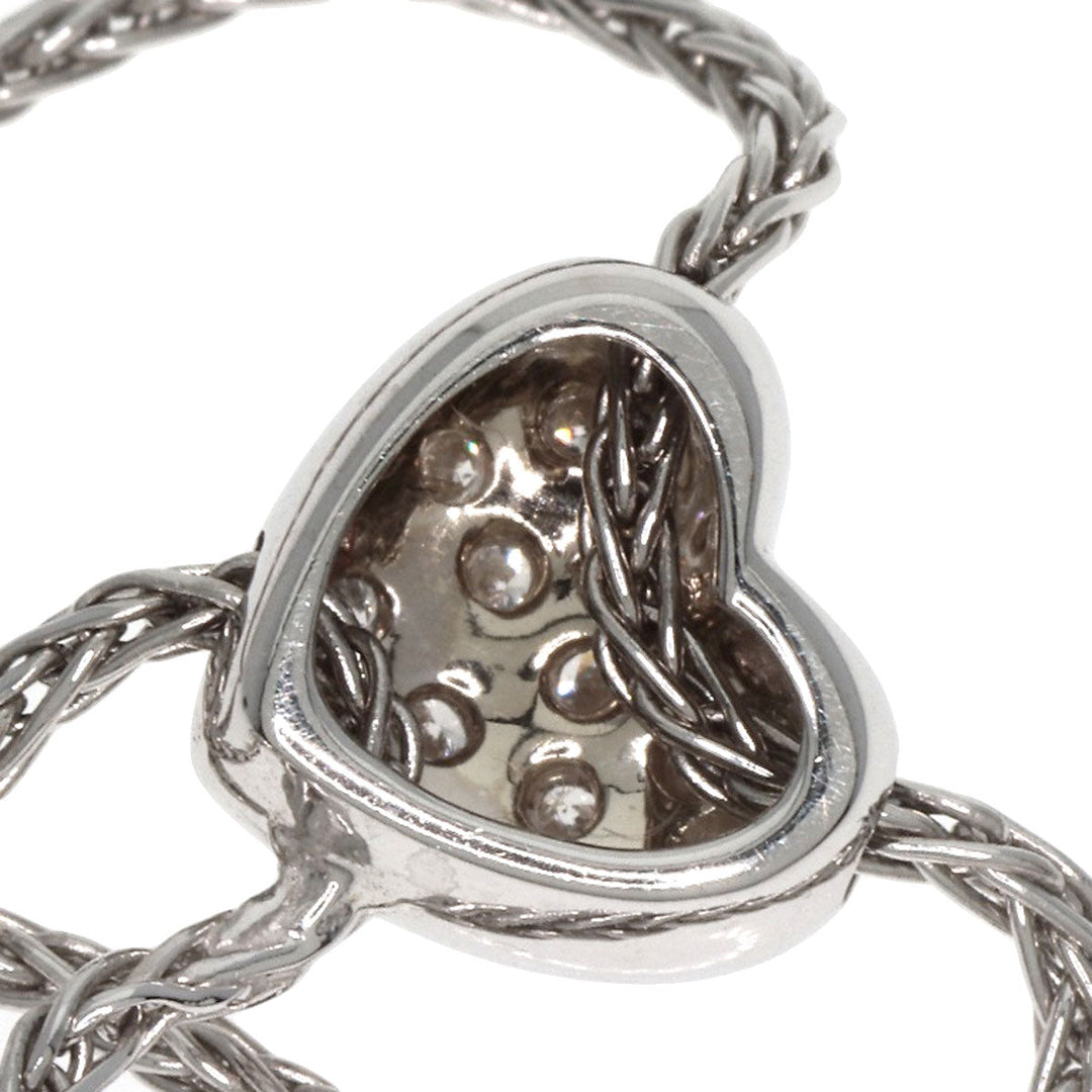 Damiani Necklace K18WG Silver Heart pav diamond Women Used Authentic