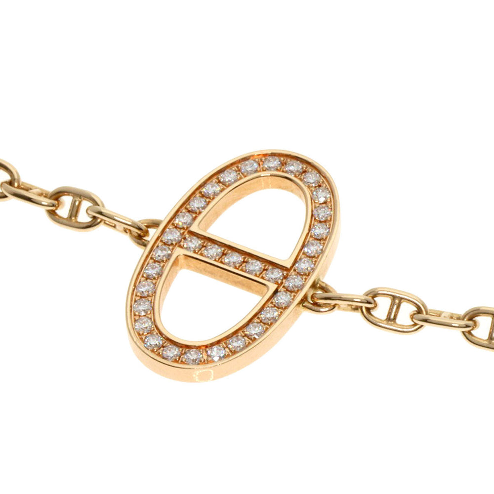 HERMES bracelet 18K Pink Gold gold Chene Dunkle Farandole Diamond Women Used Authentic
