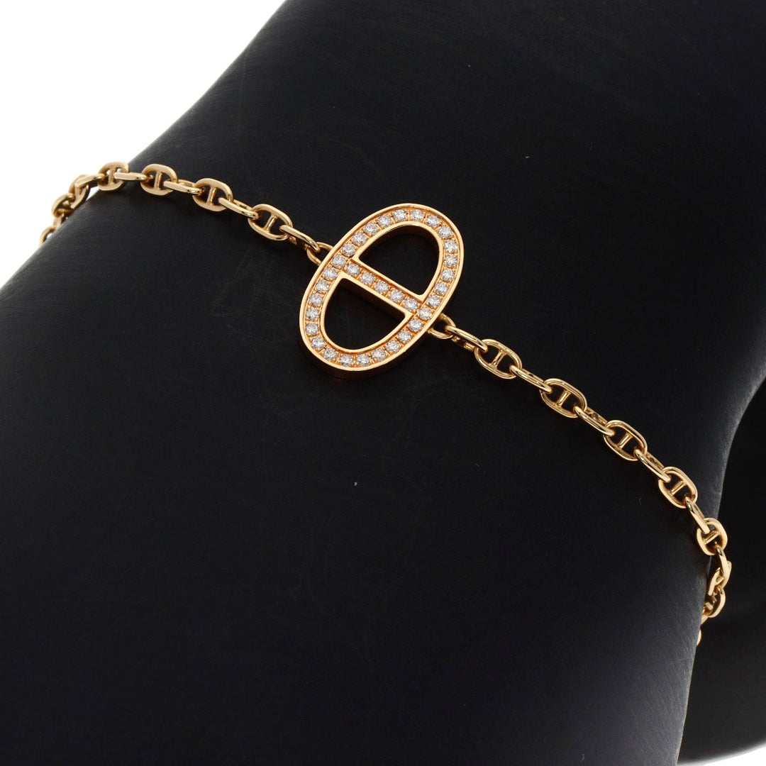 HERMES bracelet 18K Pink Gold gold Chene Dunkle Farandole Diamond Women Used Authentic
