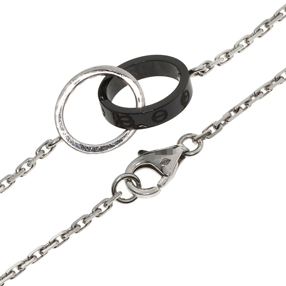 CARTIER Necklace K18WG Silver Baby love diamond