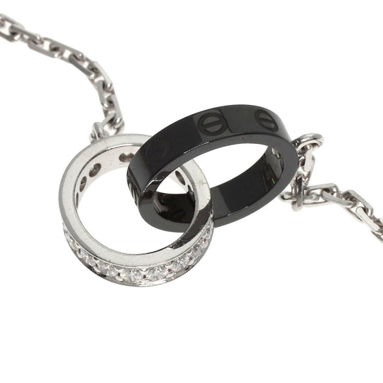 CARTIER Necklace K18WG Silver Baby love diamond