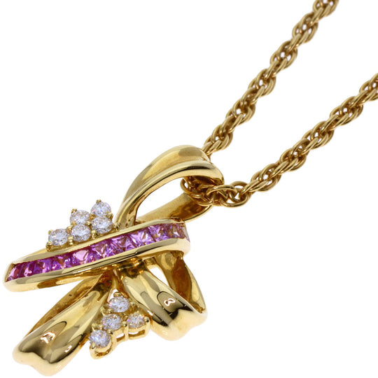 JUNE Necklace 18K Yellow Gold gold Pink sapphire diamond