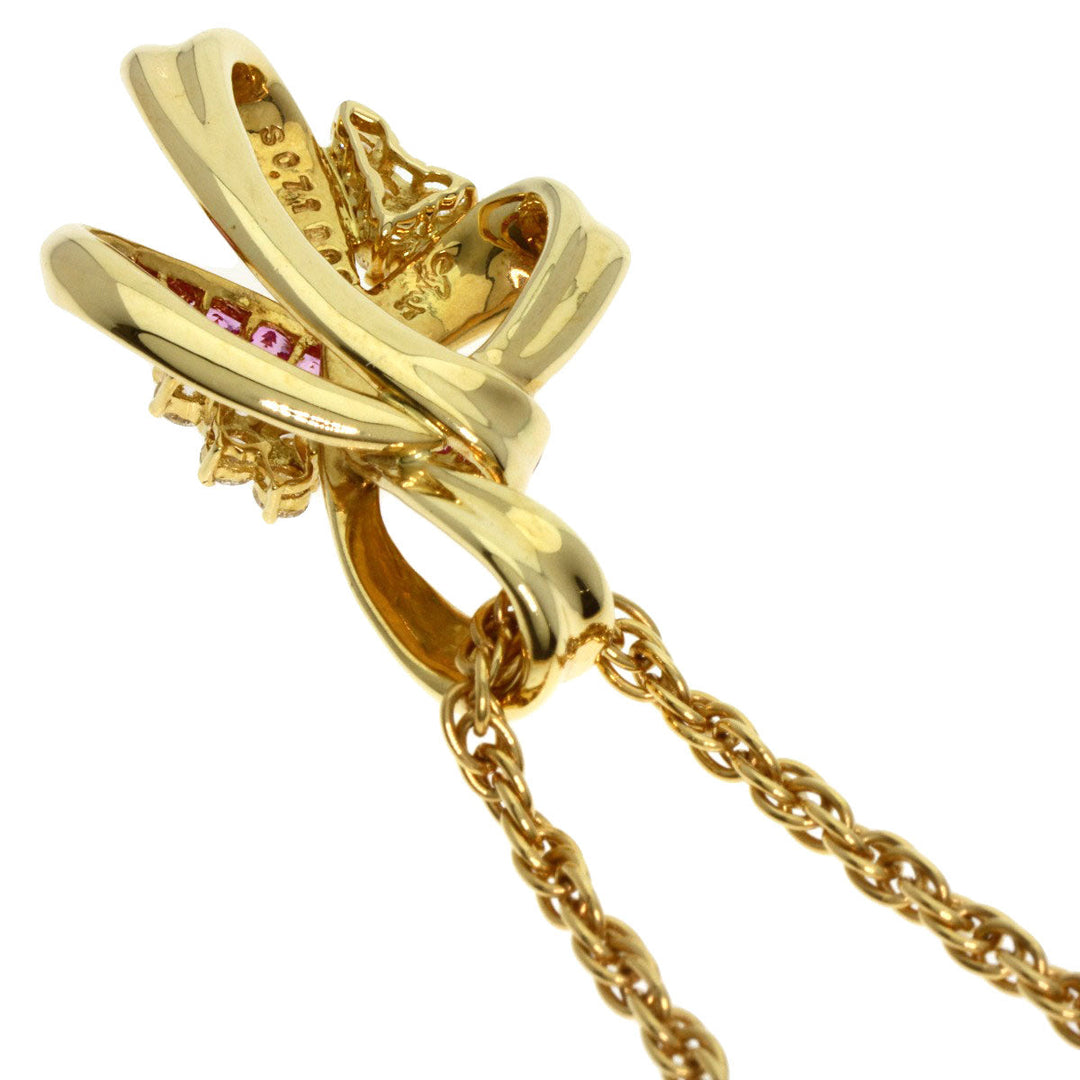 JUNE Necklace 18K Yellow Gold gold Pink sapphire diamond