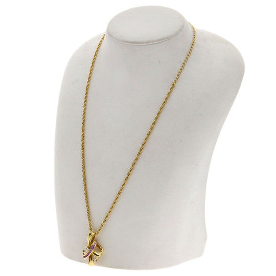 JUNE Necklace 18K Yellow Gold gold Pink sapphire diamond