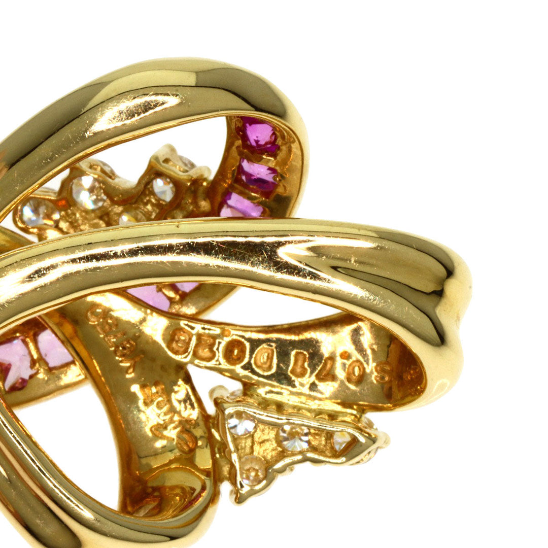 JUNE Necklace 18K Yellow Gold gold Pink sapphire diamond