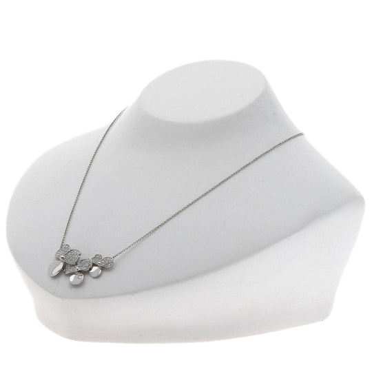 TIFFANY&Co. Necklace PT950 Silver Paper Flower 3 Cluster Diamond
