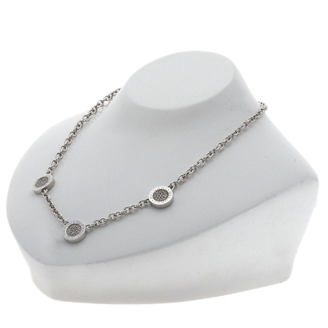 BVLGARI Necklace K18WG Silver Bulgari Bulgari Onyx Diamond