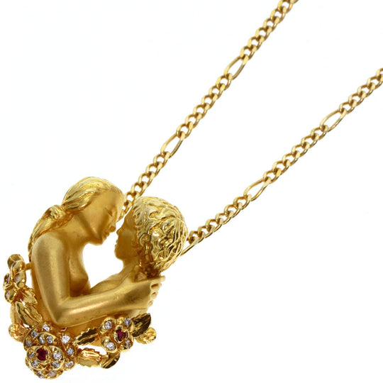 Carrera y Carrera Necklace 18K Yellow Gold gold Adam and Eve Ruby Diamond