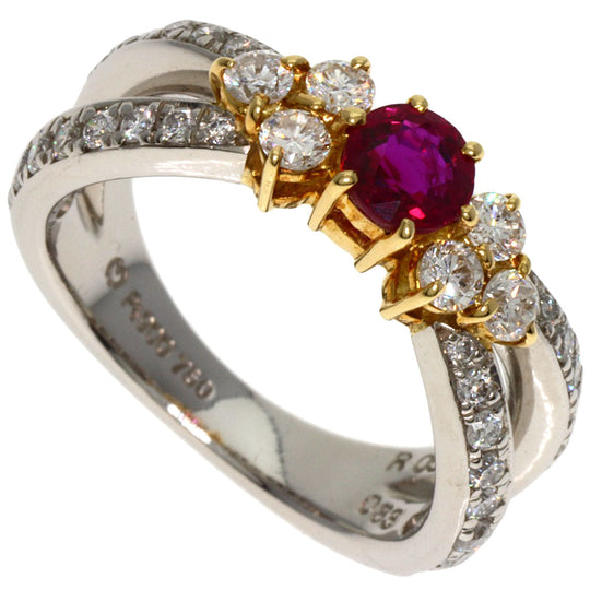 mila schon Ring PT900 , K18YG Silver Ruby diamond Women Used Authentic