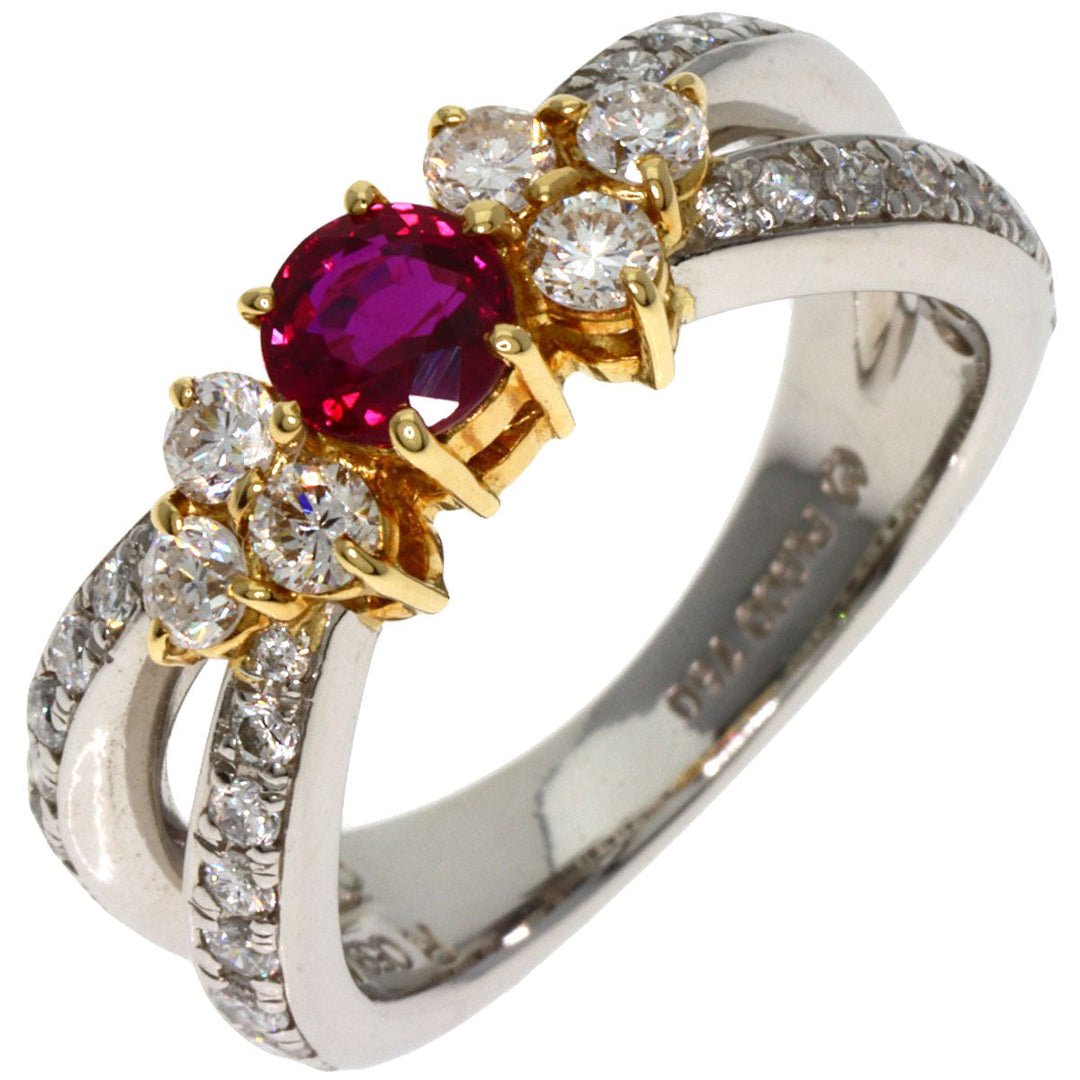 mila schon Ring PT900 , K18YG Silver Ruby diamond Women Used Authentic