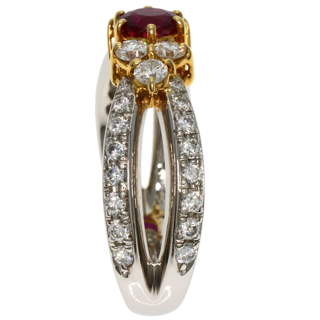 mila schon Ring PT900 , K18YG Silver Ruby diamond Women Used Authentic