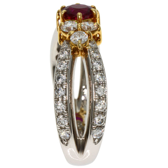 mila schon Ring PT900 , K18YG Silver Ruby diamond Women Used Authentic