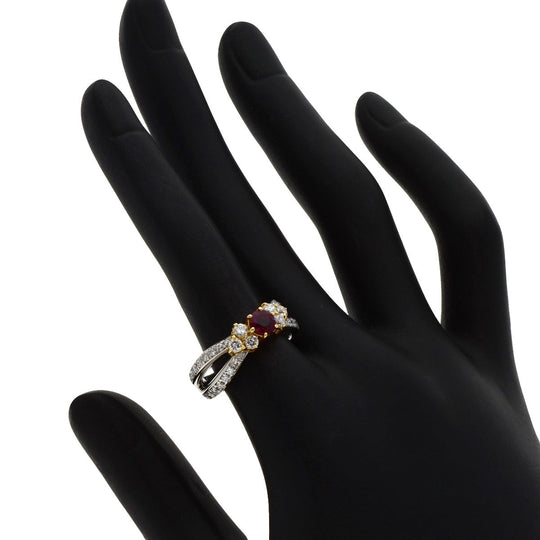 mila schon Ring PT900 , K18YG Silver Ruby diamond Women Used Authentic