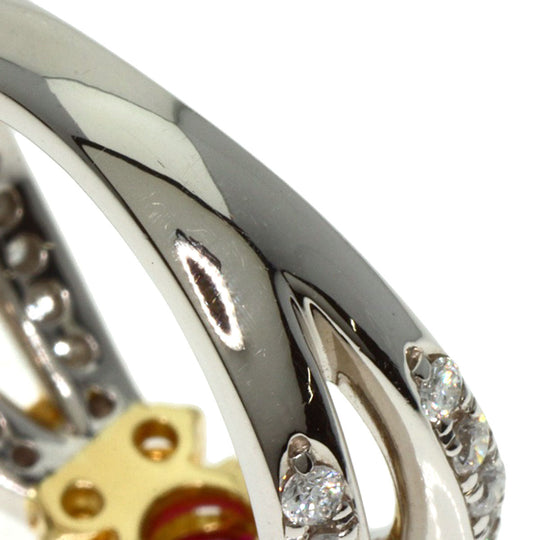 mila schon Ring PT900 , K18YG Silver Ruby diamond Women Used Authentic