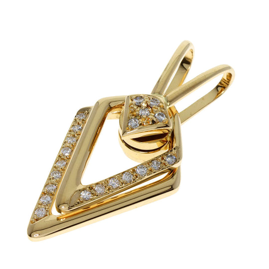 WALTHAM Pendant top 18K Yellow Gold gold Swing diamond Women Used Authentic
