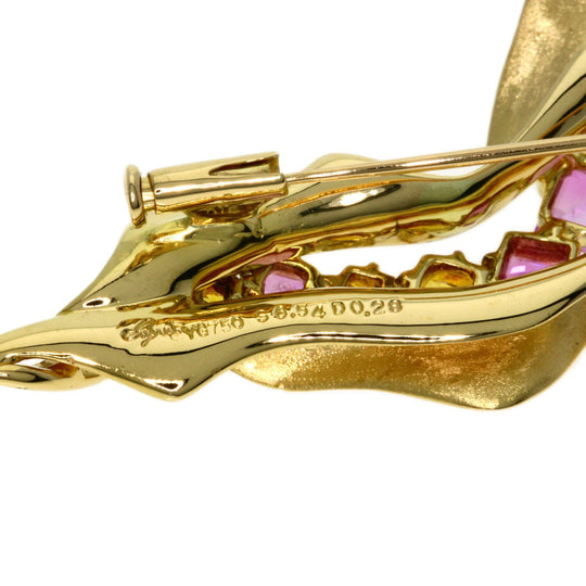 JUNE Brooch 18K Yellow Gold gold Sapphire diamond Women Used Authentic