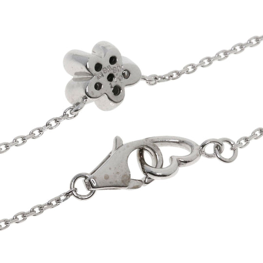 Ponte Vecchio Necklace K18WG Silver Flower Diamond Women Used Authentic
