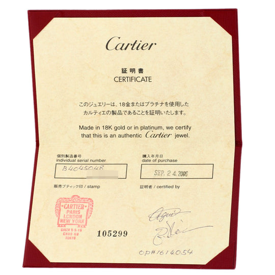 CARTIER Ring K18WG Silver Laniere # 48 Women Used Authentic