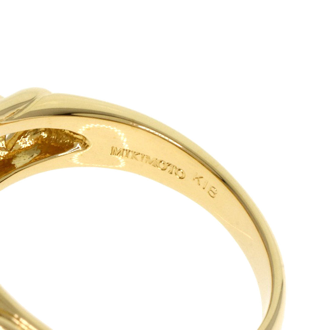 MIKIMOTO Ring 18K Yellow Gold gold Flower motif Women Used Authentic
