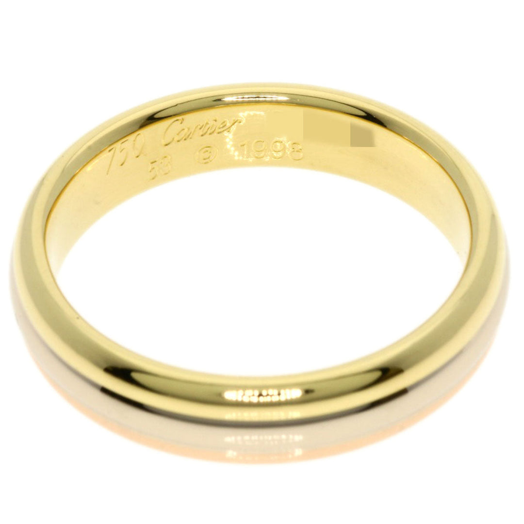 CARTIER Ring K18YG , K18WG , K18PG gold Louis Cartier Vendome Three Color #53 Women Used Authentic