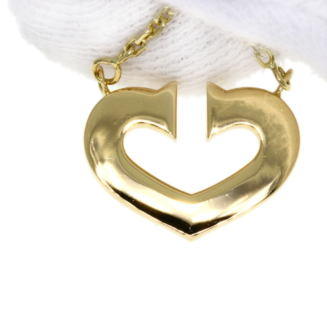 CARTIER Necklace 18K Yellow Gold gold C heart Women Used Authentic