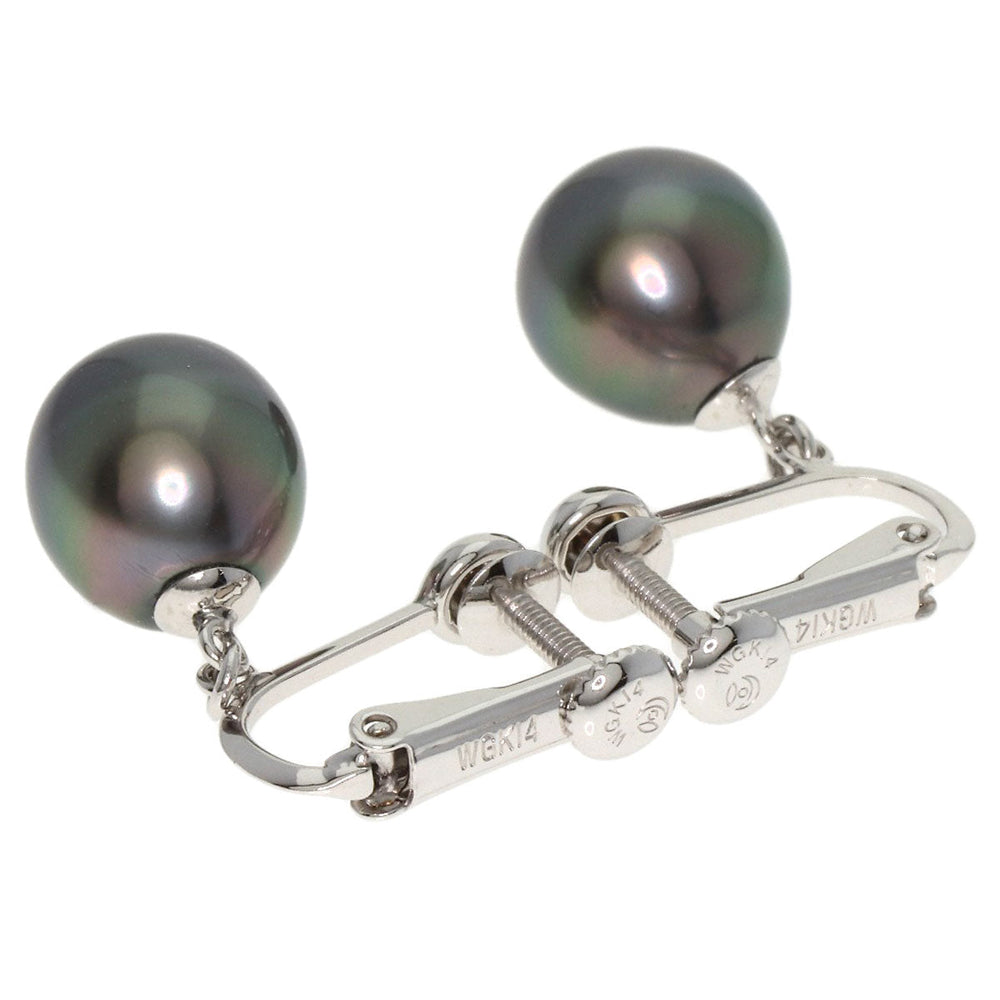 TIFFANY&Co. Earring K14WG Silver Black butterfly pearl Pearl