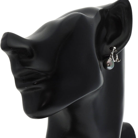 TIFFANY&Co. Earring K14WG Silver Black butterfly pearl Pearl