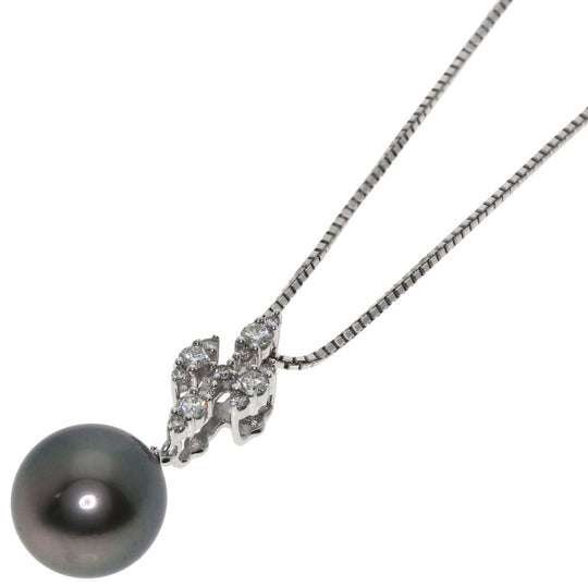 TASAKI Necklace K18WG Silver Black butterfly pearl Pearl