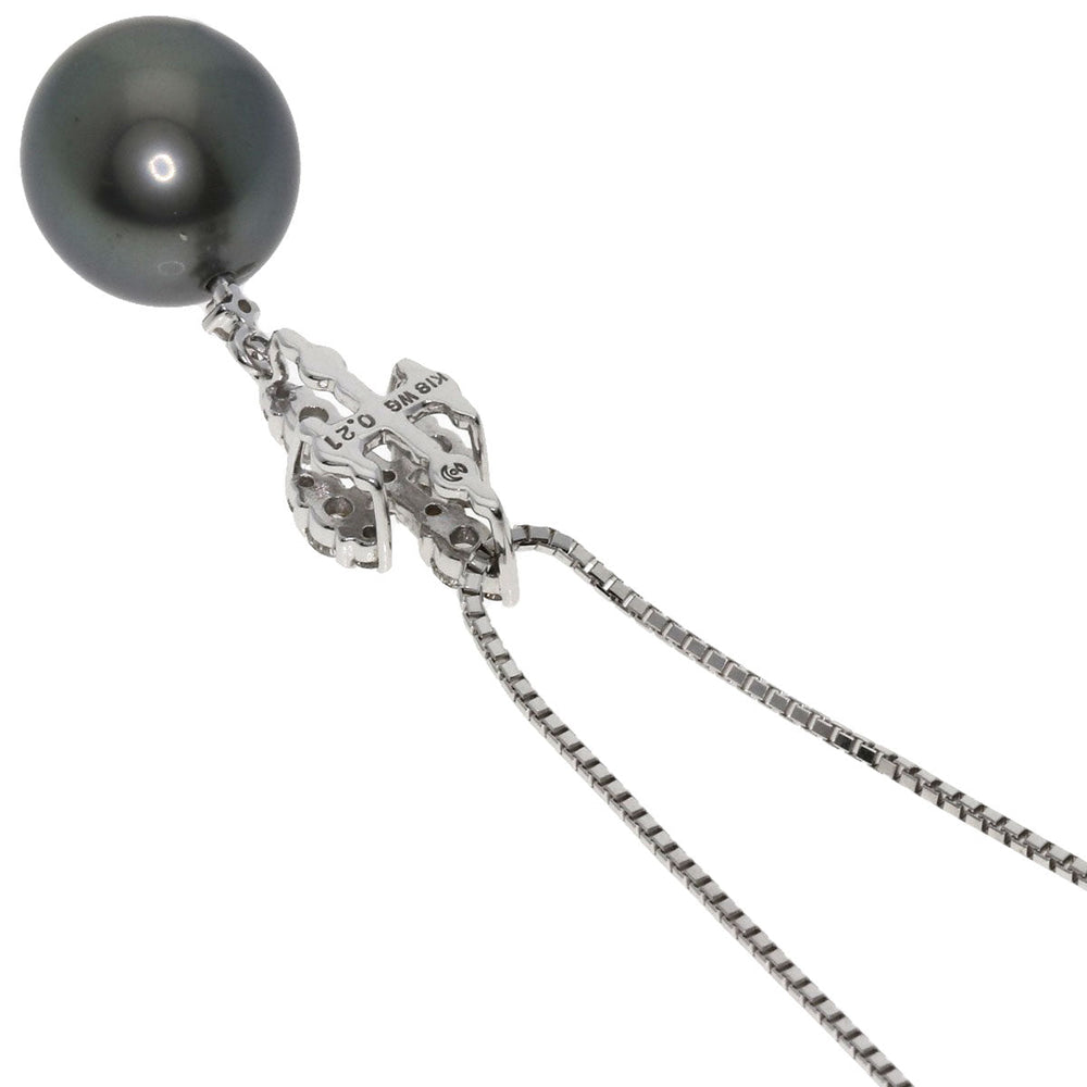 TASAKI Necklace K18WG Silver Black butterfly pearl Pearl