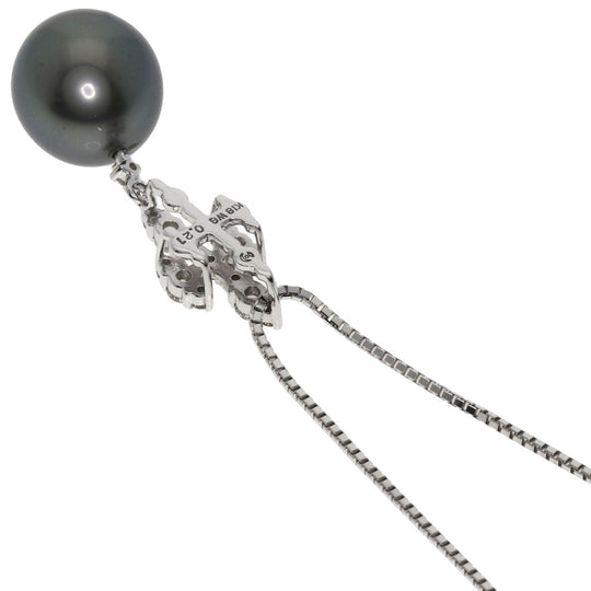 TASAKI Necklace K18WG Silver Black butterfly pearl Pearl
