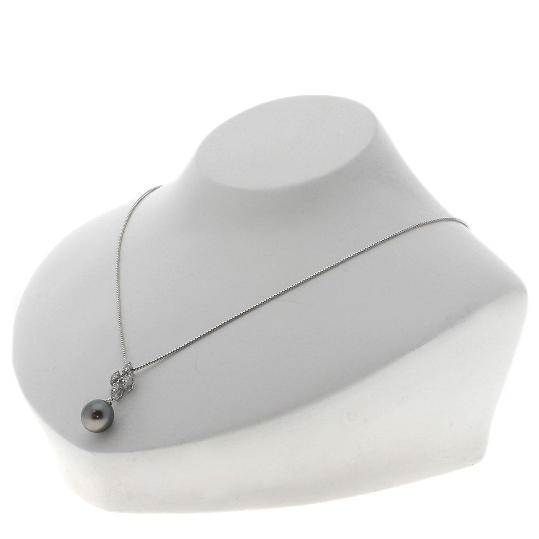 TASAKI Necklace K18WG Silver Black butterfly pearl Pearl