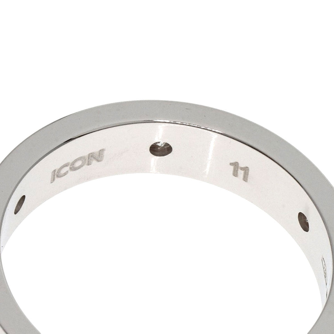 GUCCI Ring K18WG Silver Icon 6P Diamond #11 Women Used Authentic