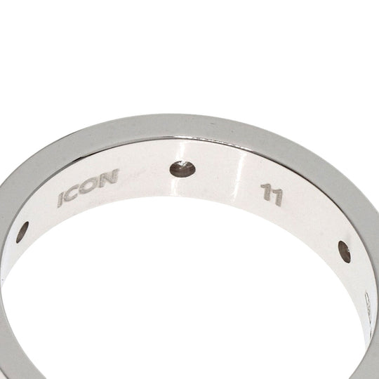 GUCCI Ring K18WG Silver Icon 6P Diamond #11 Women Used Authentic