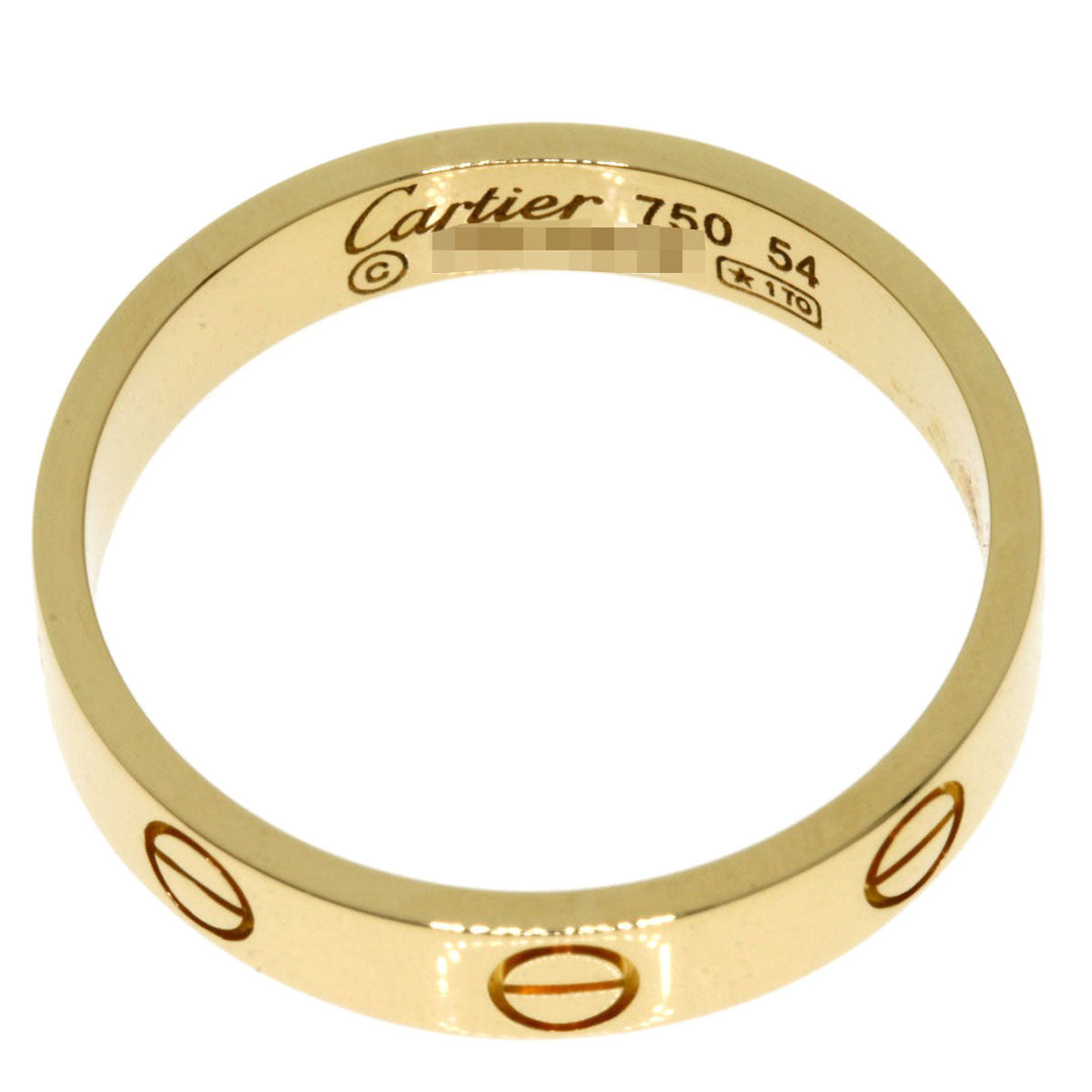 CARTIER Ring 18K Yellow Gold gold Mini love ring #54 Women Used Authentic