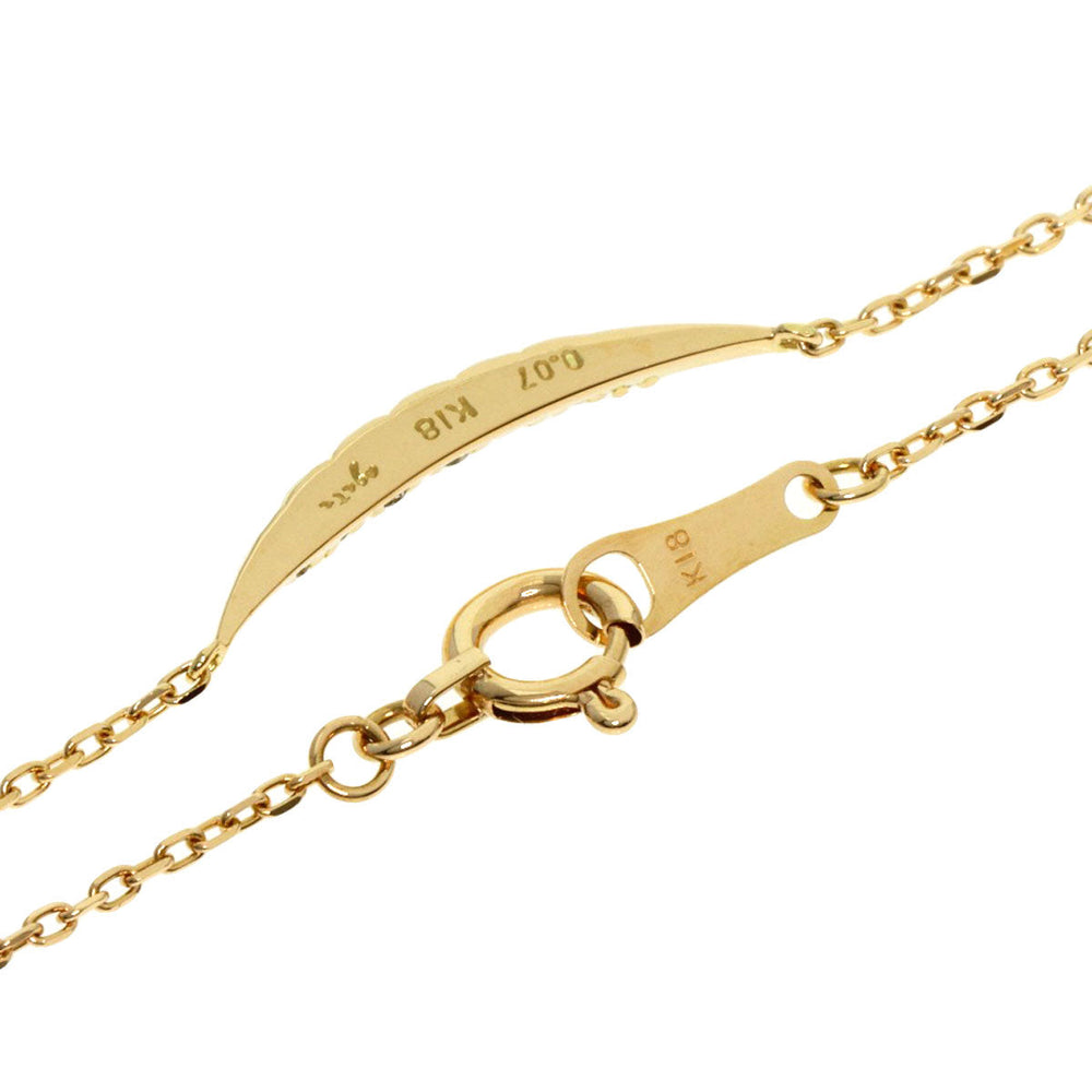 agete Necklace 18K Yellow Gold gold Diamond crescent moon motif Women Used Authentic