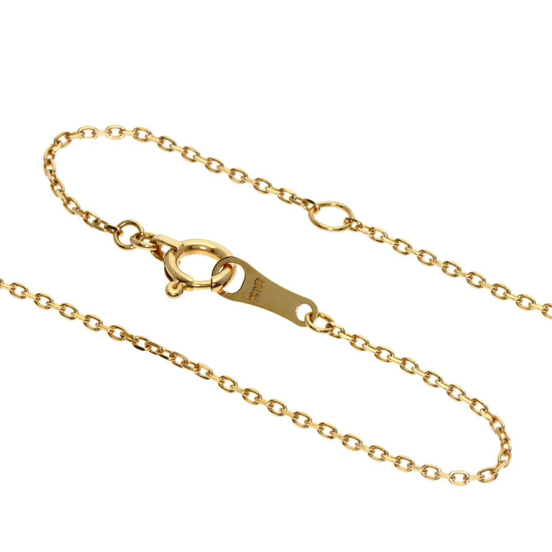 agete Necklace 18K Yellow Gold gold Diamond crescent moon motif Women Used Authentic