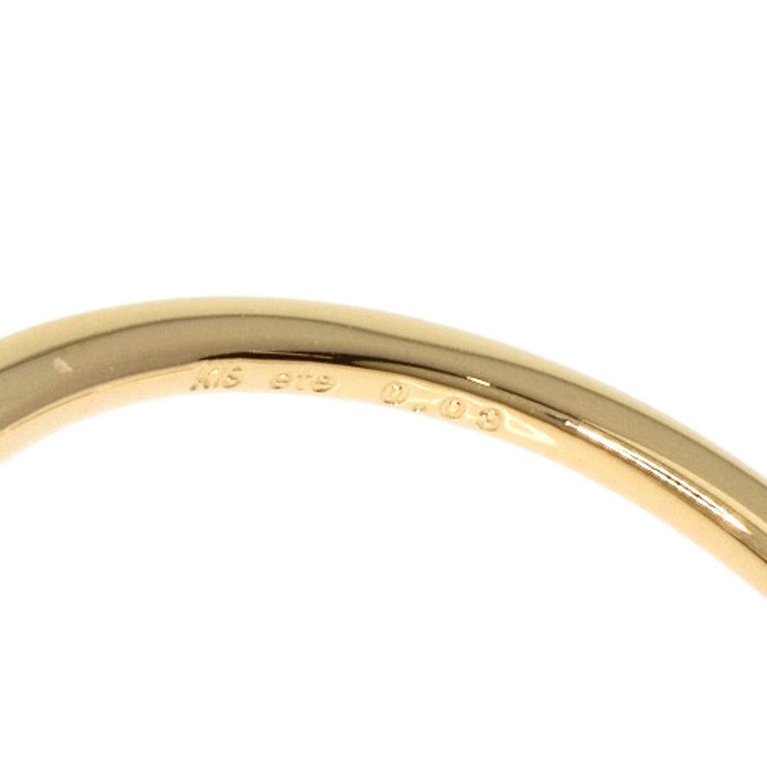 ete Ring 18K Yellow Gold gold V Design Diamond Women Used Authentic