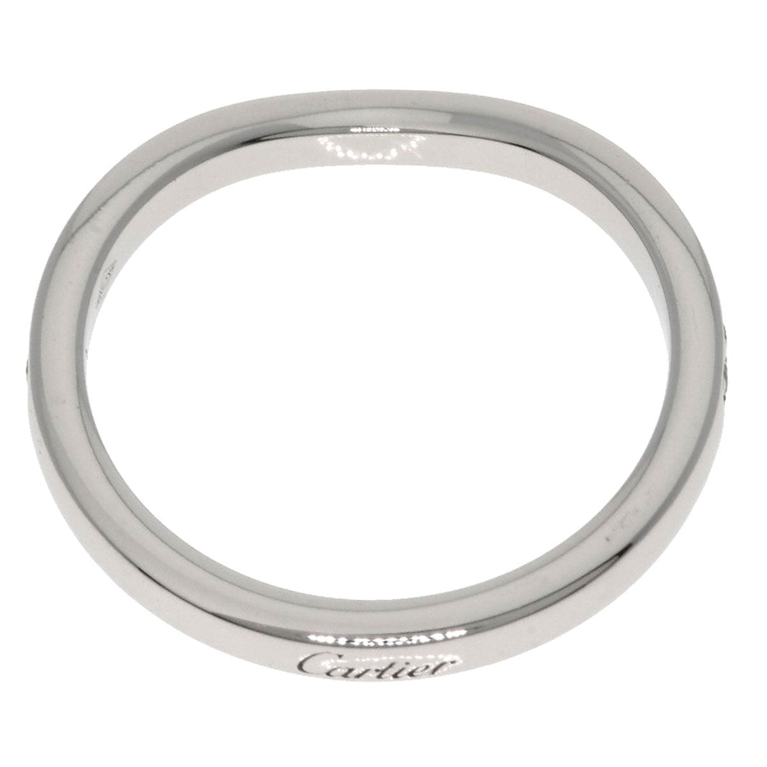 CARTIER Ring PT950 Silver Ballerina Curve Half Eternity Diamond #46
