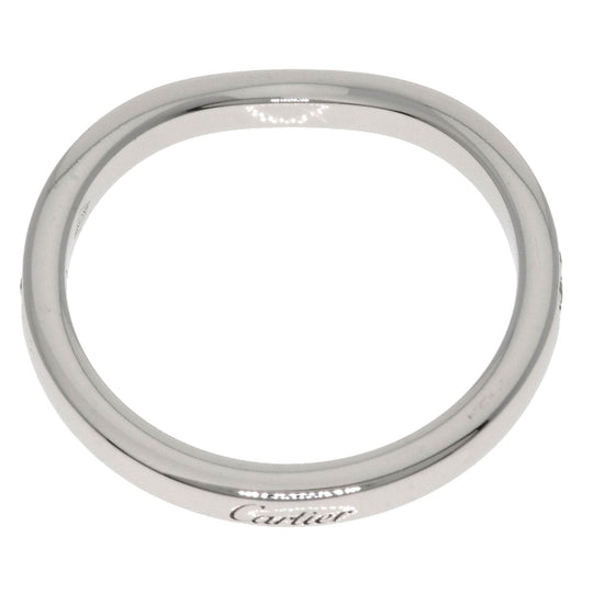 CARTIER Ring PT950 Silver Ballerina Curve Half Eternity Diamond #46